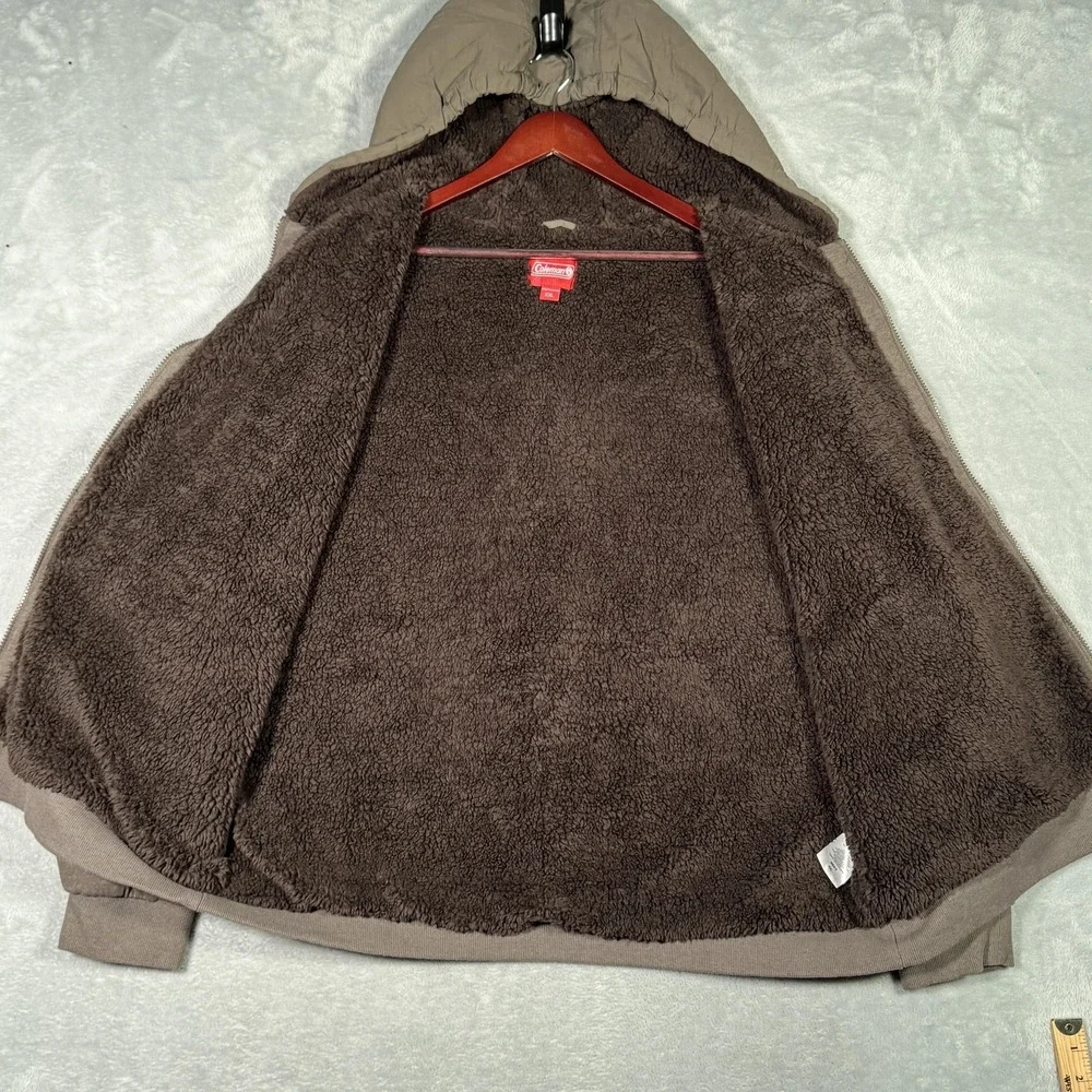 Coleman Jacket Mens‎ 2XL Brown Sherpa Lined Hooded Full Zip Outdoor